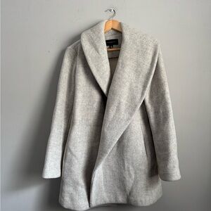 Gray Shawl Collar Coat Ann Taylor wool blend
